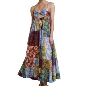 NWT Bec & Bridge Woodstock Multicolor Patchwork Print Maxi Dress - US Sz 2